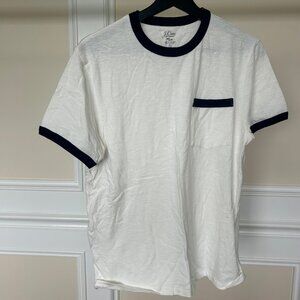 J.Crew Men's White Short Sleeve Ringer Tee Small